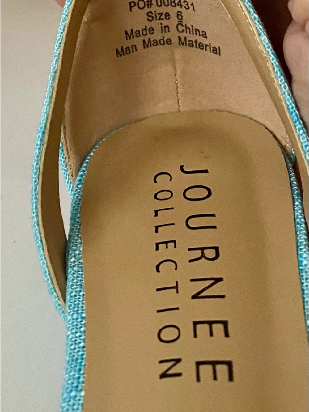 Journee Collection Light Blue Bow Block Heel Sandals - Picture 3 of 6